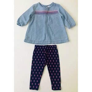 Carter’s Jean and pink top with matching pants